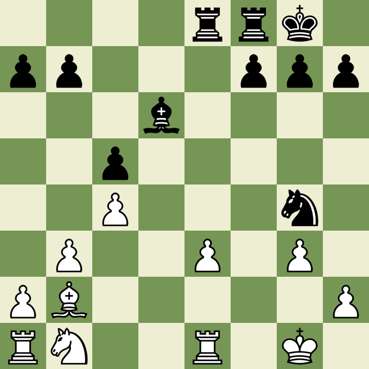 LChessBlunders's tweet photo. L. Lyons - polrevert
@chesscom, 19 Dec. 2020
Perhaps best for White here is 20 e4, but I played 20 Bc1??
Bad move. ☹️
Black grabs the a1-rook, and not even a white counterattack on the a3-f8 diagonal is adequate compensation: 20 ... Be5 21 Ba3 Bxa1 22 Bxc5 ~ 23 Bxf8 Kxf8.
#chess https://t.co/dN8hmUHHjM