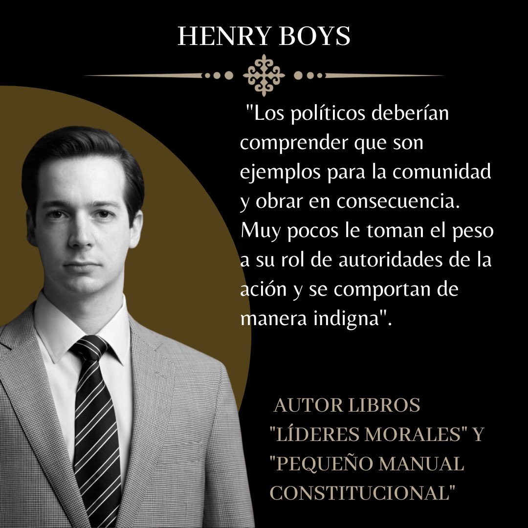 Henry Boys <a href="/realHenryBoys/">Henry Boys Loeb</a> es parte de la nueva generación de autores de la Editorial Conservadora.
 
Abogado y experto en derecho constitucional, Henry Boys cuenta con dos publicaciones: ““Pequeño Manual Constitucional” y “Líderes Morales”