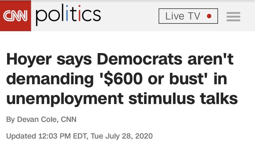 All this time and for months prior, Dems have been spinning their wheels, never mounting anything resembling an aggressive pressure campaign on popular policies like $1,200 checks. Instead, they did the opposite, repeatedly signaling their eagerness to climb down on key demands.