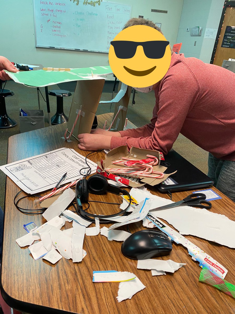stephtay4's tweet photo. Fun candy cane STEM challenge! https://t.co/XHrAFEA2as