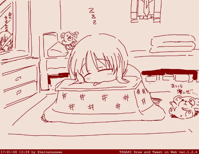 寒いのでこたつみぽりん 