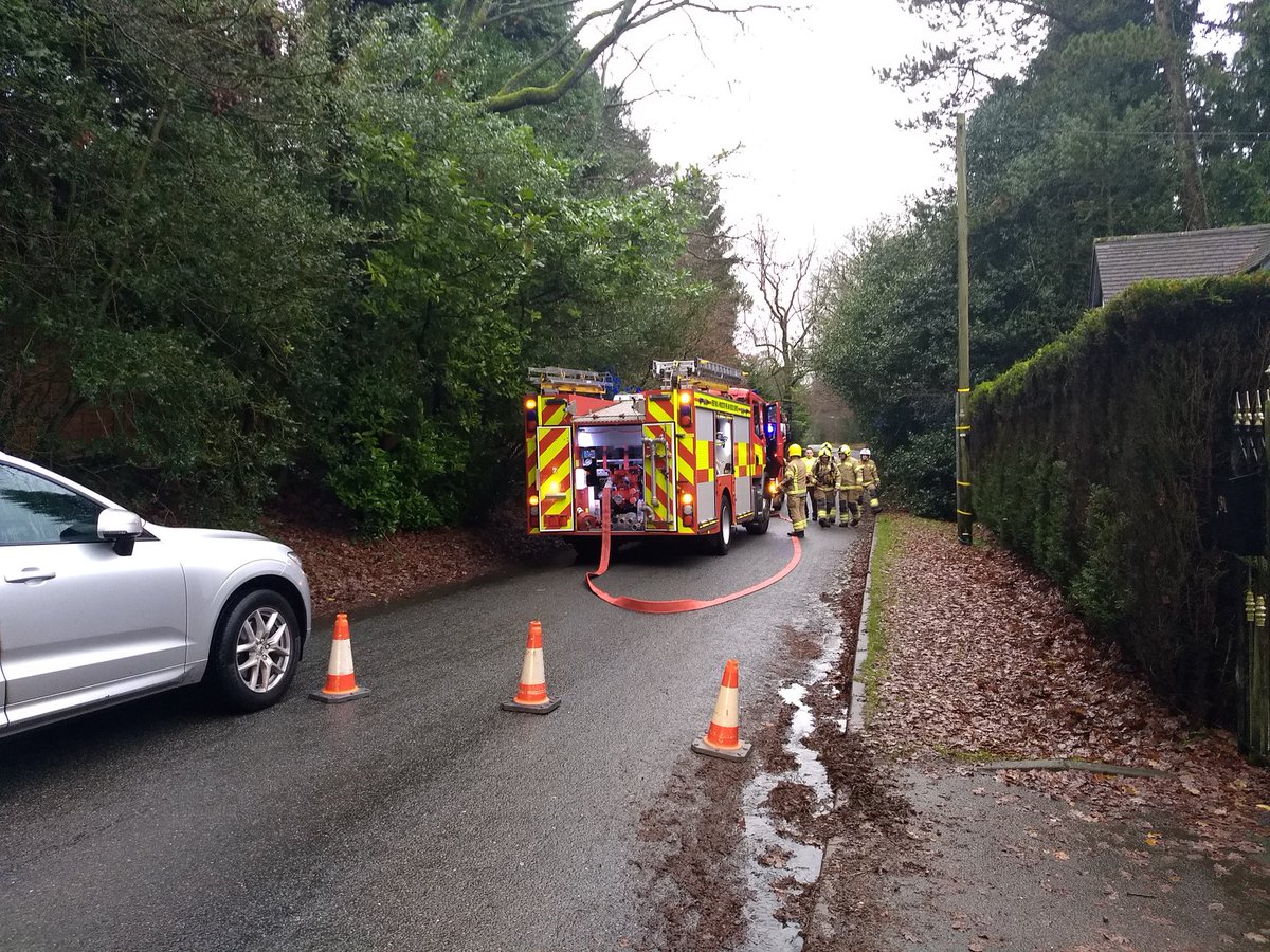 In attendance at a property fire in Bromsgrove with Red watch and on call units from station 25 and Northfield crews from WMFRS. All occupants unharmed following successful activation of smoke alarms at the premises.
