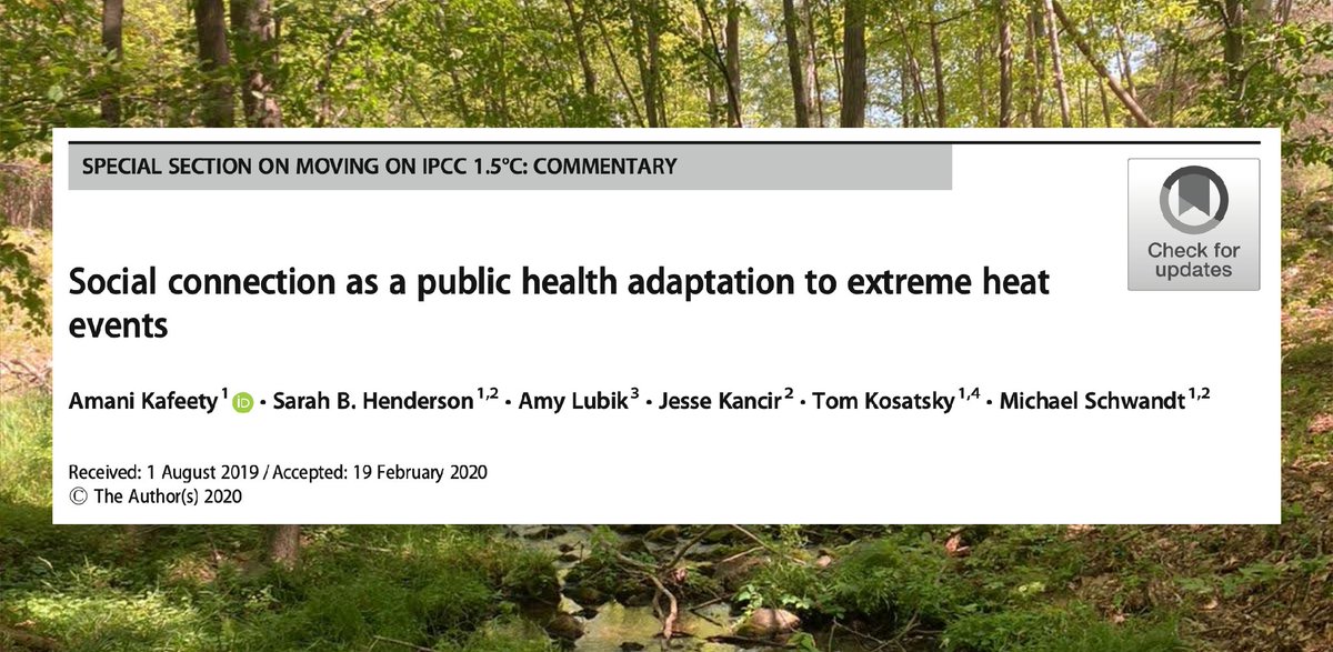 CEHEqueens's tweet photo. Amani Kafeety, Sarah Henderson, @amy_lubik @JNKancir Tom Kosatsky and @MichaelSchwandt tell us how “social connection should be considered among the tools available for climate change adaptation” @CJPH_RCSP
https://t.co/bqLzQ69WhU https://t.co/ipWCnhetSQ