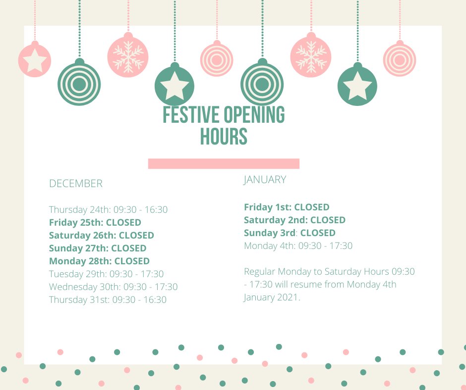 GrampianHealth's tweet photo. Christmas opening hours 2020! Please note that we will closed at 430pm on Christmas Eve and won't re-open until Tuesday 29th. No orders will be processed or sent out over this period so make sure you place your orders in plenty of time so as not to run out. https://t.co/uxeCB657xu