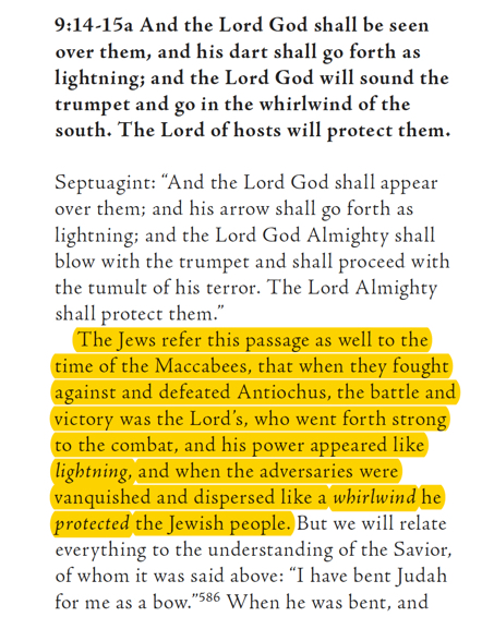 And in fact, we have such evidence! Thanks to our good friend Jerome, who records that some Jews read prophecies in Zechariah chapters 8-10 as having been fulfilled by the Maccabees, e.g.: 17/