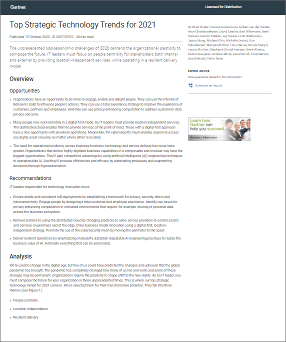 Arrayworks's tweet image. Looking to implement transformation technologies in the new year? Download a complimentary copy of Gartner's "Top Strategic Technology Trends for 2021" to learn about these technologies and their potential impact in 2021 and beyond. gtnr.it/3nwy9XD #digitaltransformation