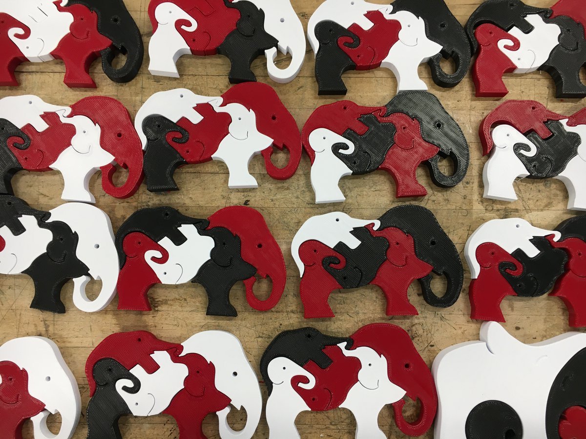 Even with fewer students on campus, our 3D printers have still been busy.  Count the elephants! <a href="/RoseHulman/">Rose-Hulman</a> #Innovation #Maker
