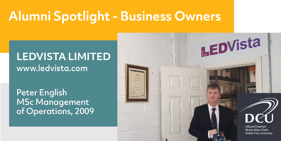 We were delighted to feature <a href="/BusinessDCU/">DCU Business School</a> alumnus, Peter English (MSc Management of Operations) and his company <a href="/LEDVISTA/">LEDVista Lighting</a> as our Alumni Spotlight: Business Owner feature for December.
 
Read more about the lighting solutions enterprise company at: dcu.ie/alumni/news/20…