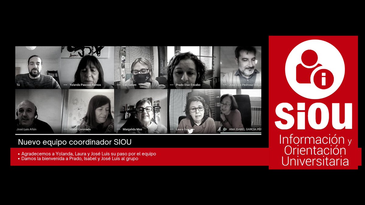 grupoSIOU's tweet photo. ¡Hoy ya tenemos nuevo #equipoCoordinador #SIOU!
Incorporamos a Prado @unirioja, Isabel @univgirona y José Luis @UDC_gal 👋
🙌🏻 agradecemos el lujo de haber tenido a Yolanda #granjefa desde @UJIuniversitat, José Luis de @ujaen y Laura de @SediUV estos años.
@CrueUniversidad https://t.co/A47uLDU81G