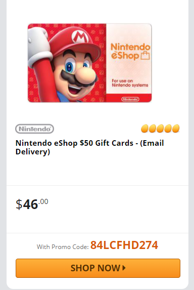 Nintendo eShop $50 Gift Cards - (Email Delivery) 