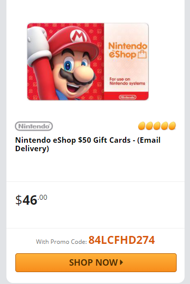 Nintendo eShop $50 Gift Card (Email Delivery)