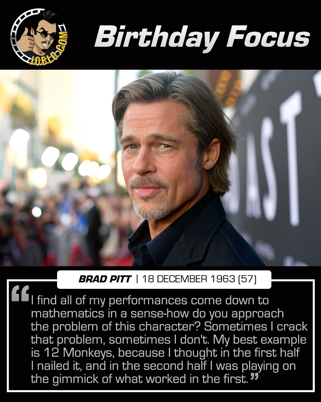 Wishing a very happy 57th birthday to Brad Pitt! 