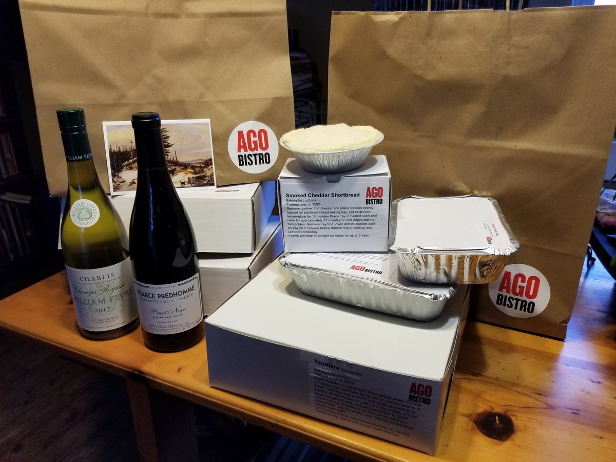 Eat and shop local. Support our restaurants! Order for delivery or pick up. 🍽🍷
Can't wait to dig in! #nomnomnom
<a href="/agotoronto/">Art Gallery of Ontario</a> <a href="/AGOeventsteam/">AGO Events</a> 
#agobistro