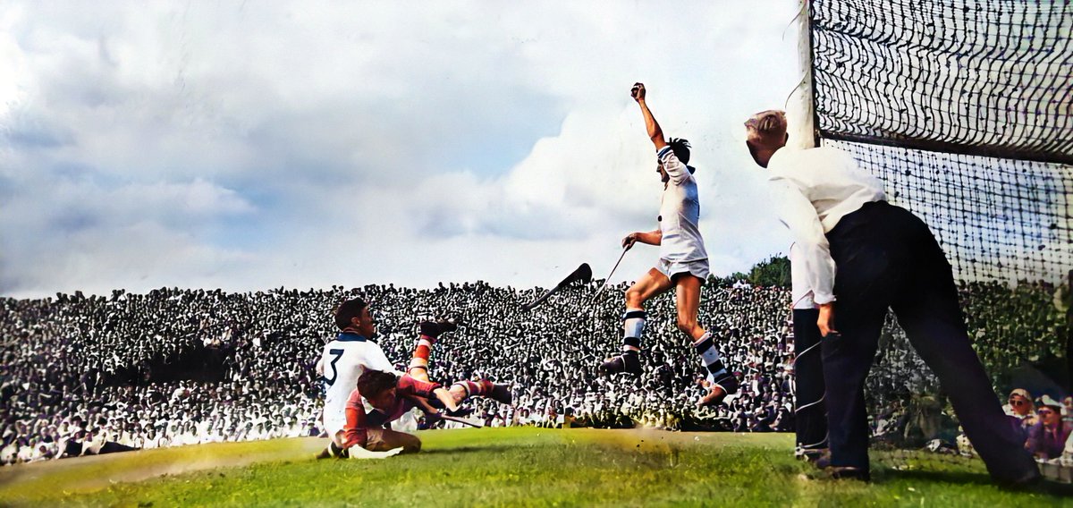 A lesser seen photo of that mercurial fetcher of the sliotar, Ned Power, once again thwarting the the Red tide of the Rebel County. And his trusted lieutenant Austin Flynn taking care of the house as usual. Different times, same passions.

#GAA #hurling #Waterford #Cork