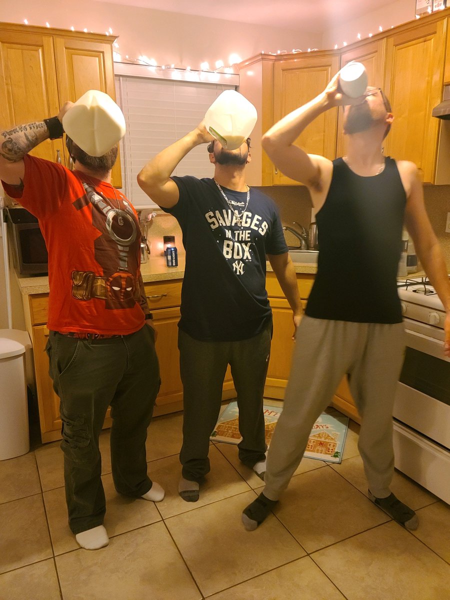 ThreeUglyGuys's tweet photo. On the 8th Day of Christmas The Uglies gave to me.....
Three Milkers Milking...
#ThreeUglyGuys #3UG #AllOrNothing #Podcast #12DaysOfChristmas #12DaysOfUglyGuys #Countdown #HolidaySeason #Jolly #Christmas #milking https://t.co/Y2iSRZOygj
