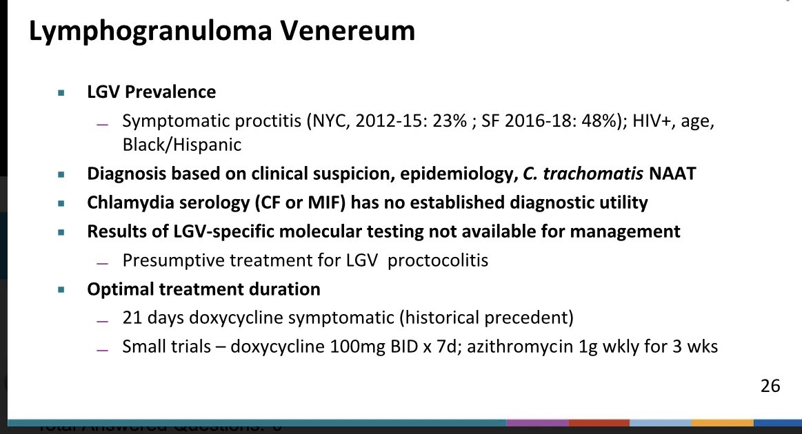 LGV updates, duration of treatment is important but more research coming down the line