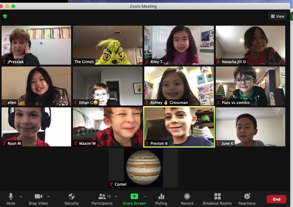 Mrs. Erickson’s class loved playing “Breakout Room Tag” where they tried to avoid being caught by The Grinch. The Wescott PE teachers hope that everyone has a wonderful winter break! #d30learns