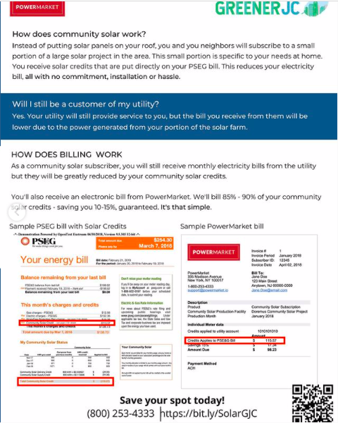 Greener_JC's tweet photo. #JerseyCity, are you ready to join the community solar revolution? Through Greener JC's partnership with PowerMarket, JC residents can save 10%-15% on monthly electricity bills & support clean local energy! Learn more & sign up: https://t.co/Z1oKybGOWj
#CommunitySolar #GreenerJC https://t.co/Z96d0umhMs