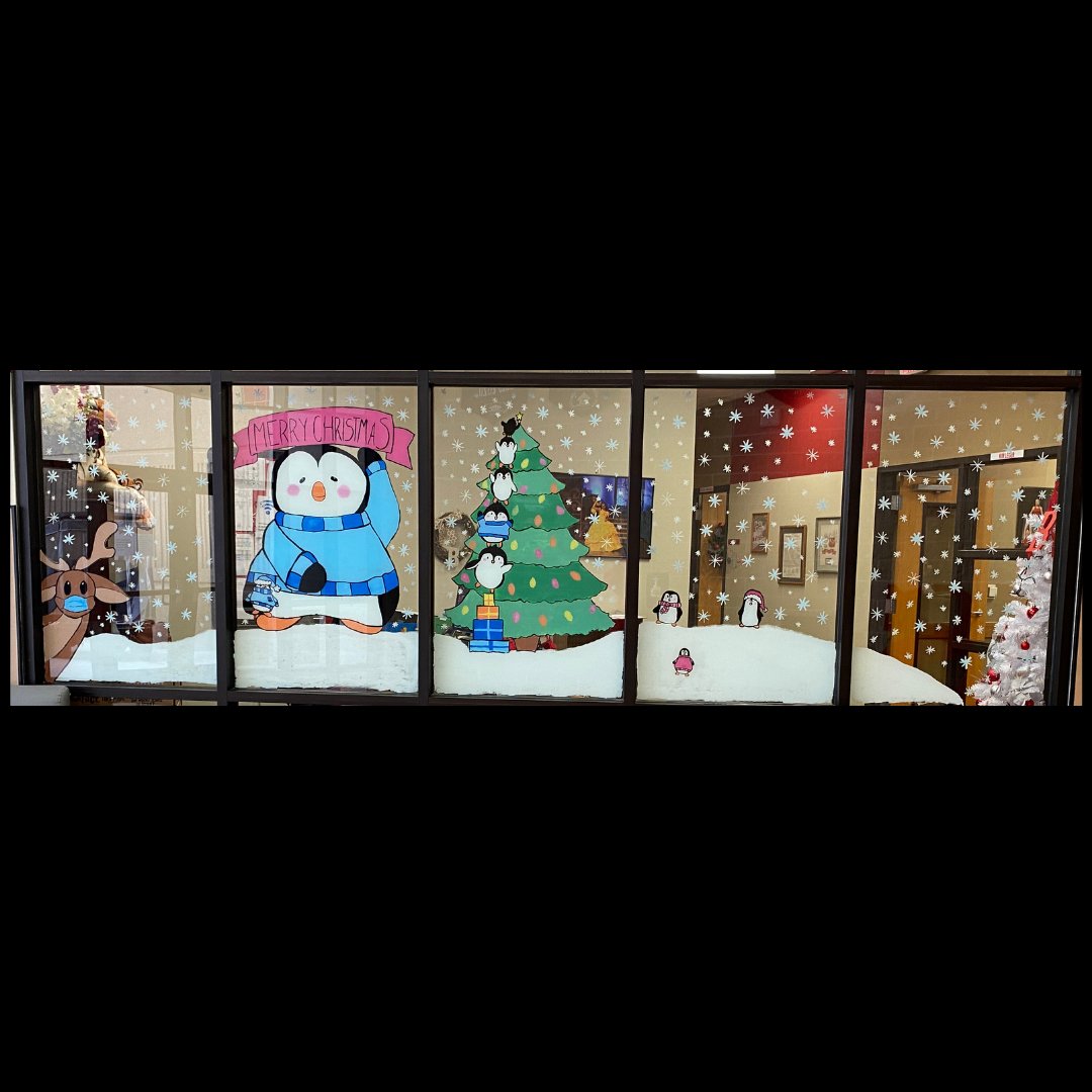 BeltonHS's tweet photo. Mr. Graham, the art teacher, did an amazing job painting the front windows! https://t.co/I3efQO9xn8