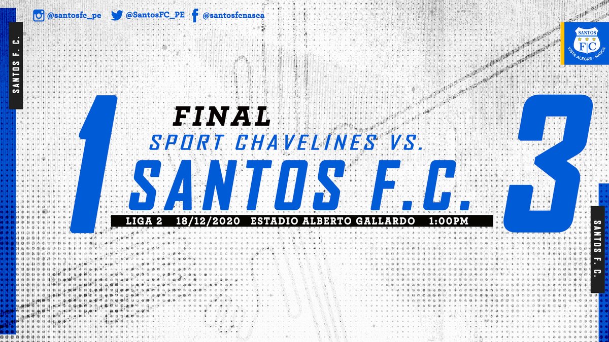 SantosFC_PE's tweet photo. 🏁¡FINAL DEL PARTIDO EN EL ALBERTO GALLARDO! #Liga2
Amarga despedida. Se hizo lo posible por sacar esta historia adelante, pero el trámite complicó todo
Santos FC 1 - Sport Chavelines 3
🔵⚪¡Arriba Santos!🔵⚪ https://t.co/5KntJY33qM