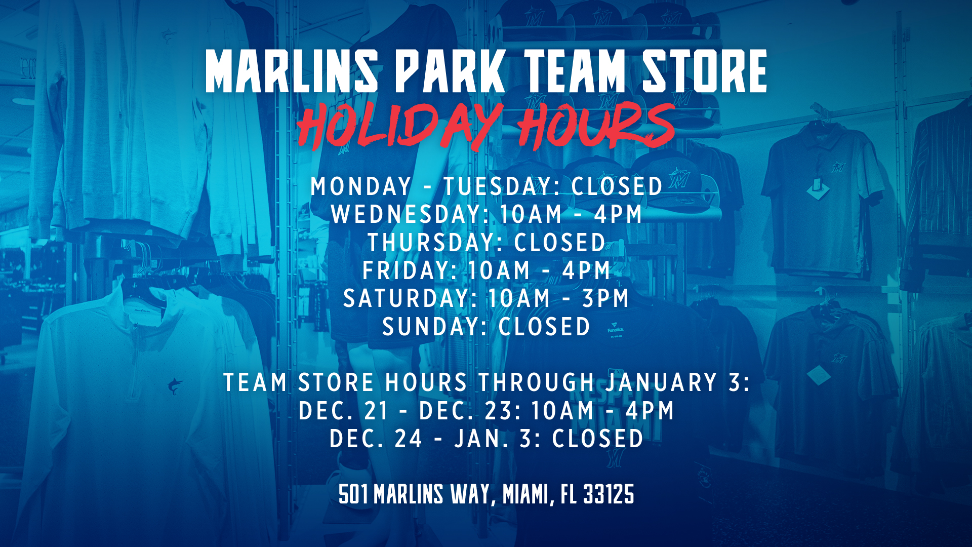 Miami Marlins on X: But, atMarlins, when is the store even open???? Thank  you for asking.  / X