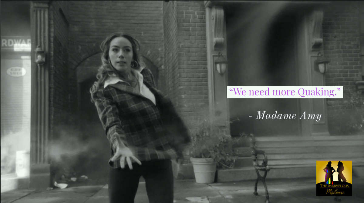 TheMadamesPod's tweet photo. Madame Amy needs more quaking like Christopher Walken needed more cowbell π #AgentsofSHIELD #DaisyJohnson #AgentQuake #AoSSeason7 https://t.co/fKFKajEM4t
