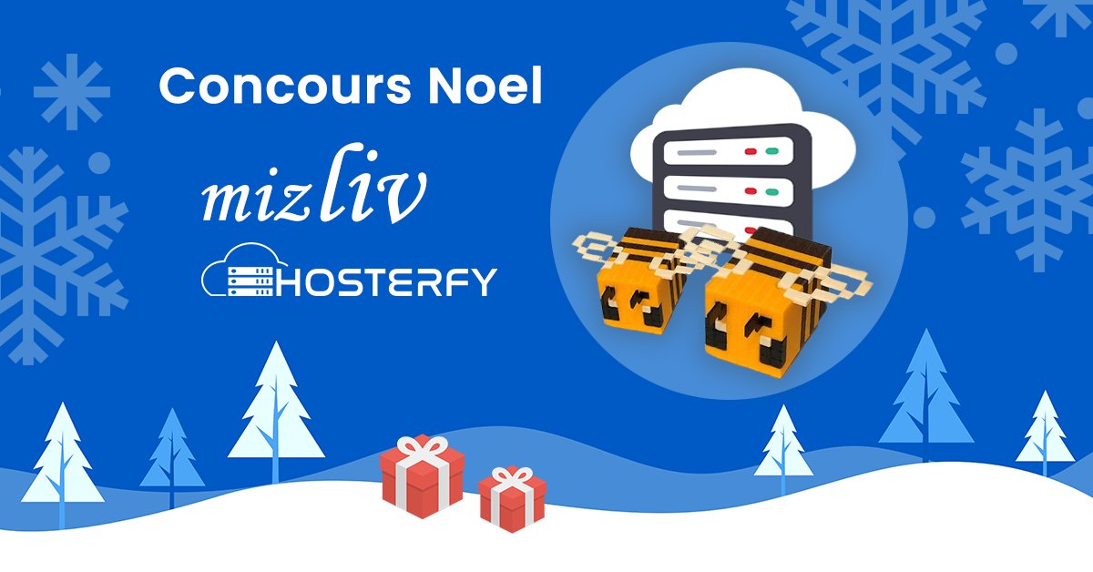 MizLiv791's tweet image. #Concours
Concours de Noel ! 🧑‍🎄

🎄Lot à gagner
- Hébergement Minecraft 8 Go RAM
- Une petite abeille

Pour participer :
- #RT ce Tweet
- #Follow @Hosterfy et @MizLiv791 
- Rejoindre discord.hosterfy.com

TAS le 23/12

#giveaway #minecraft #gmod #hebergeur #pvp