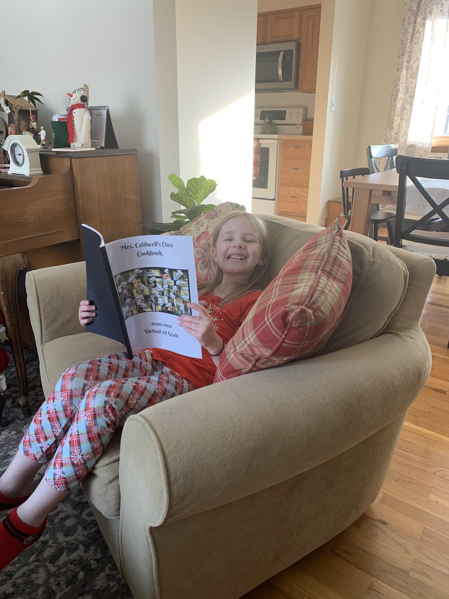 AdamBrown79's tweet photo. Daughter #2 is loving her class cookbook from @Flip4FirstGrade Thank you!  She is enjoying it and reading me all the recipes! https://t.co/JxckSzDPYl