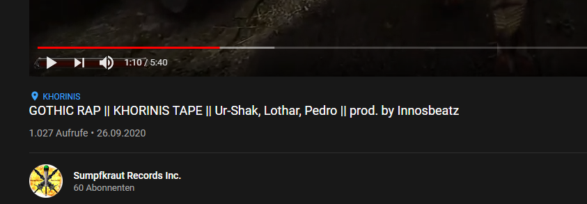 Das #KhorinisTape hat die 1k Views erreicht!
Fetter Dank von #SumpfkrautRecords und die stabile Bubble.
Am 24.12. kommt #PaladinerFlow