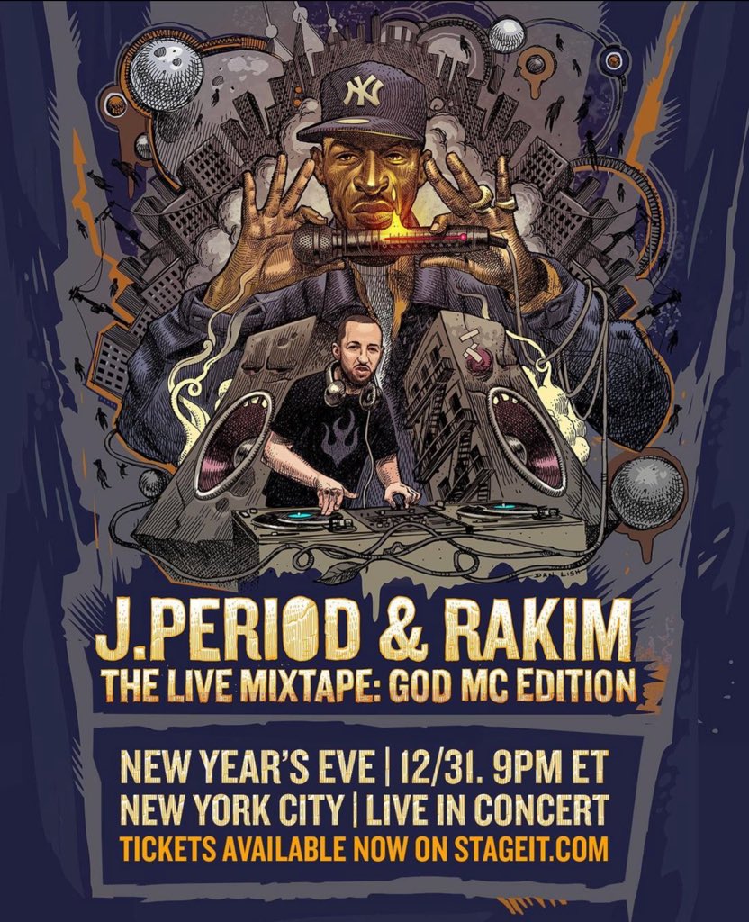 DanLish1's tweet photo. New Yearโs Eve. ๐
J.Period & Rakim.
The Live Mixtape.
God MC Edition.
One night only.
Exclusive Livestream.
9pm EST via https://t.co/uavzZ2aD9Y
Tickets Available Today!
https://t.co/O6vr3E6da4
#danlish #rakim #jperiod #livemixtape #hiphopart #inkpen https://t.co/ahzrAxKZJo