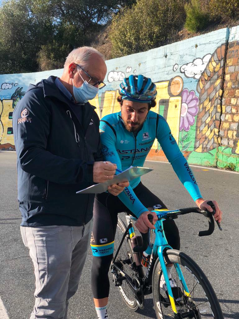 XDSAstanaTeam's tweet image. 🚴🏼‍♂️📊 Testing time for @jakob_fuglsang @HugoHoule and @FabioFelline with @ModusVivendi_bg and @BeppeMartinelli.