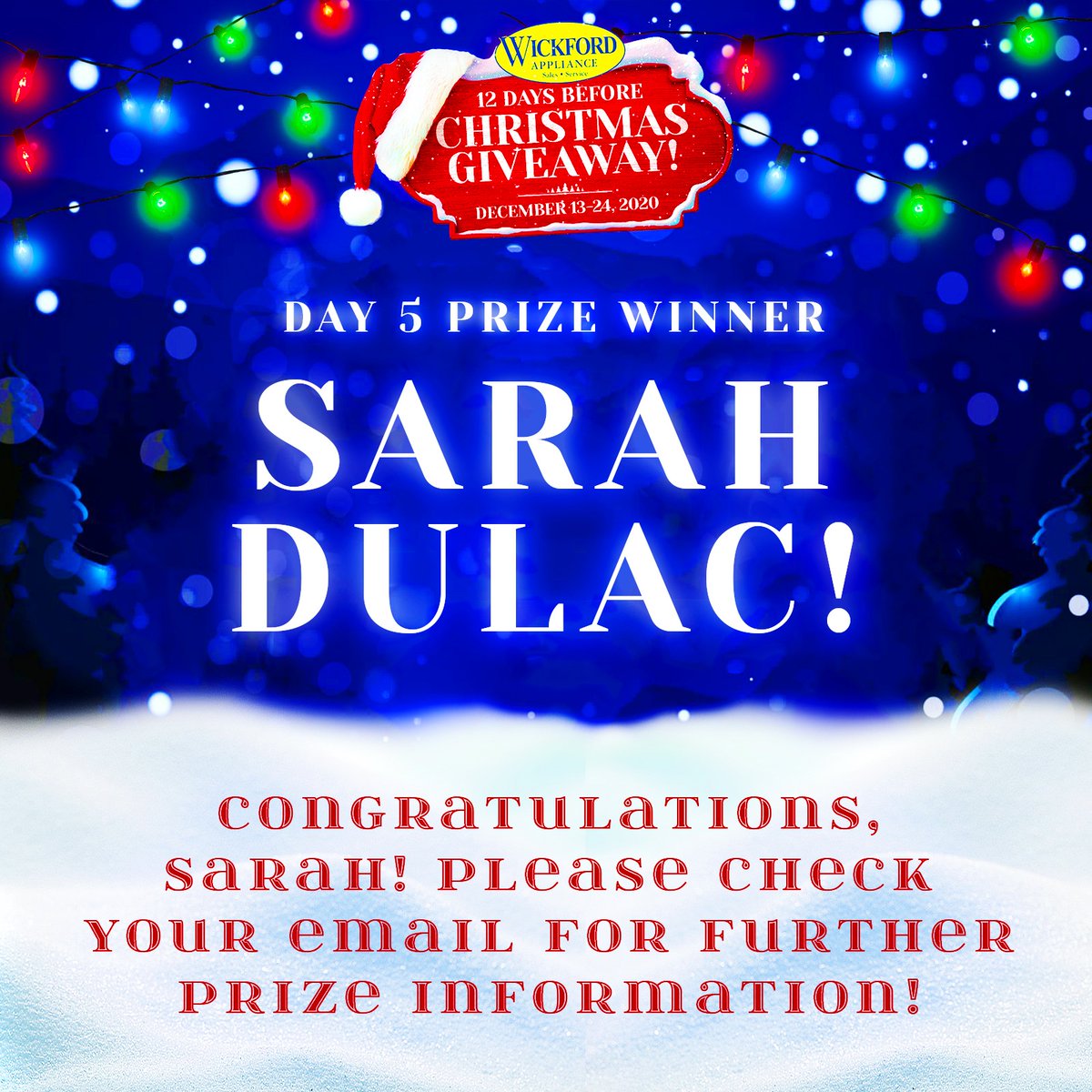 Congratulations, Sarah Dulac of Portsmouth! — YOU are Day 5 WINNER of our "12 Days Before Christmas" Giveaway and just WON an XO® 24" Stainless Steel Beverage Center &amp; Continuous Feed Disposal! 🎁 Please check your email for further information regarding how to claim your prize!