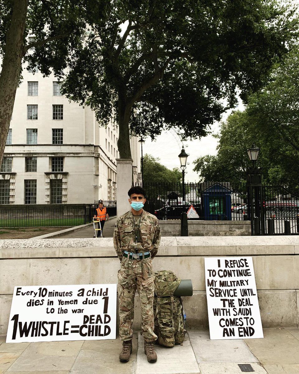 declassifiedUK's tweet photo. Ahmed Al-Batati staged a public protest against UK arms sales to Saudi Arabia in August. In his first interview since becoming a civilian, he tells Declassified that others in the army share his view and that he took action because parliament did nothing. https://t.co/7CF1pEMpbR https://t.co/6EQiTnic0F