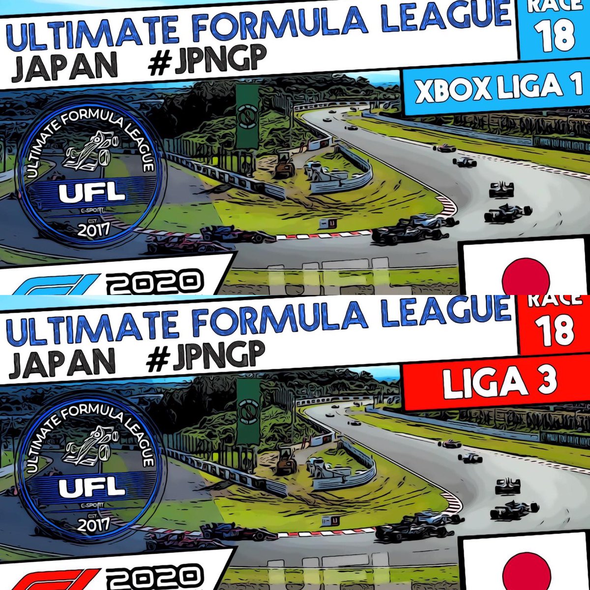 UFL_ESPORTS's tweet photo. #Raceday  Xbox Liga 1️⃣ 20:10 #twitch / Liga 3️⃣ 20:10 #livestream: Ultimate Formula League  TV #YouTube #F1 #Gaming #Ps4 #xbox #racing #f12020game #f12020 #Formula1 #eSports #f12020ps4 #f12020xbox #onlineracing #japangp 🇯🇵 https://t.co/125c12qsYH