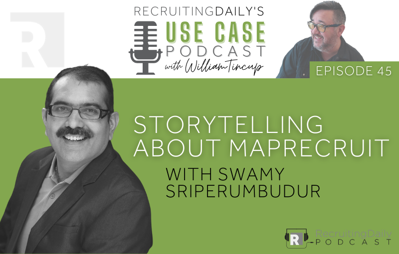 On today's Use Case Podcast with <a href="/williamtincup/">William Tincup</a> we have Storytelling about <a href="/maprecruit/">MapRecruit.ai</a> with guest Swamy Sriperumbudur. Tune in to hear Swamy's passion to assist companies in hiring the right talent.

🎧 Listen: rdaily.co/3r7uT7u
#AI #talentacquisition #HRTech