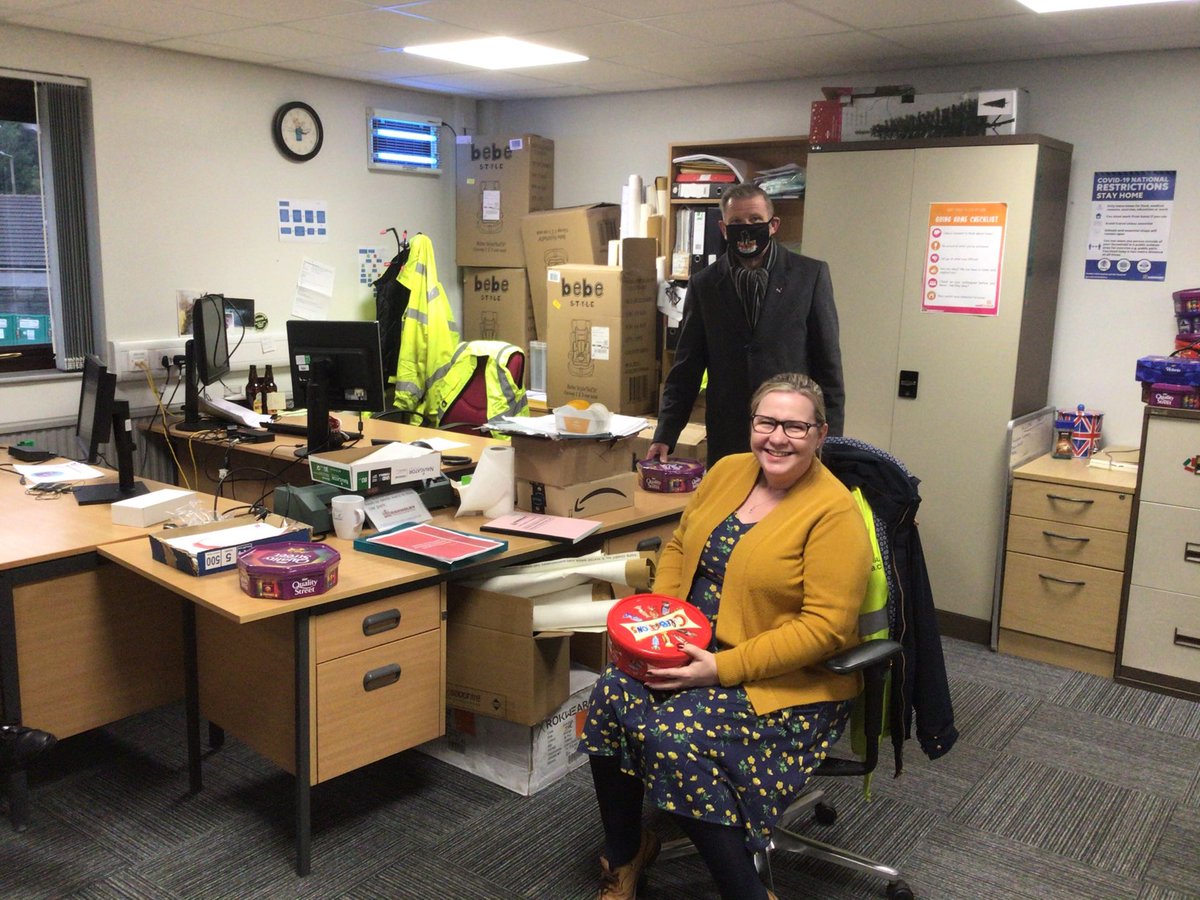 Well we are nearing Christmas Cllr Steve Green and myself normally drop down to Smithies Depot, to say thank you, we felt this year we decided to go to all departments, because these guys have been front line staff, serving us in this Pandemic Year.