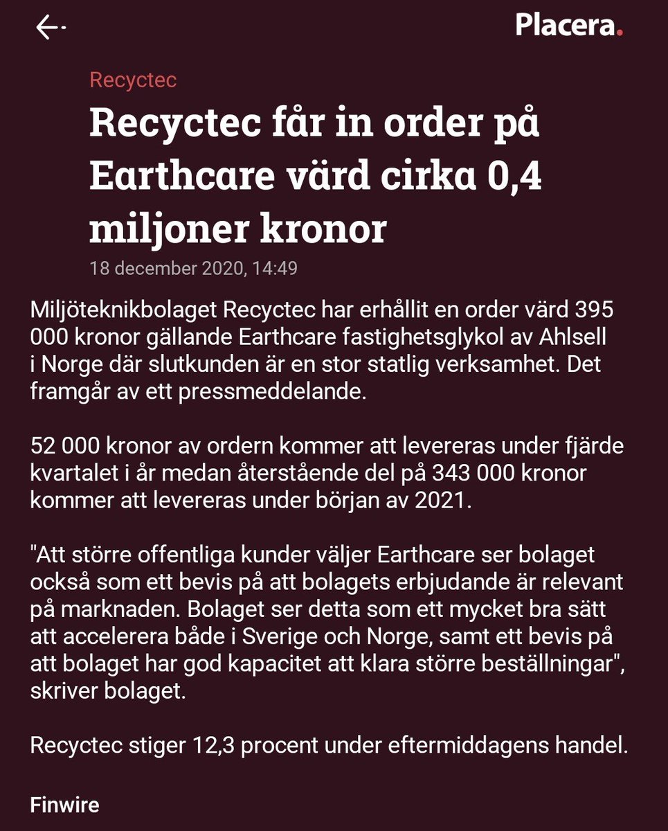 Demun55's tweet photo. #Recyctec #RecyB $RecyB #Greentech
Selling the green gold! Nu går det undan! https://t.co/t6jDHAfsXi
