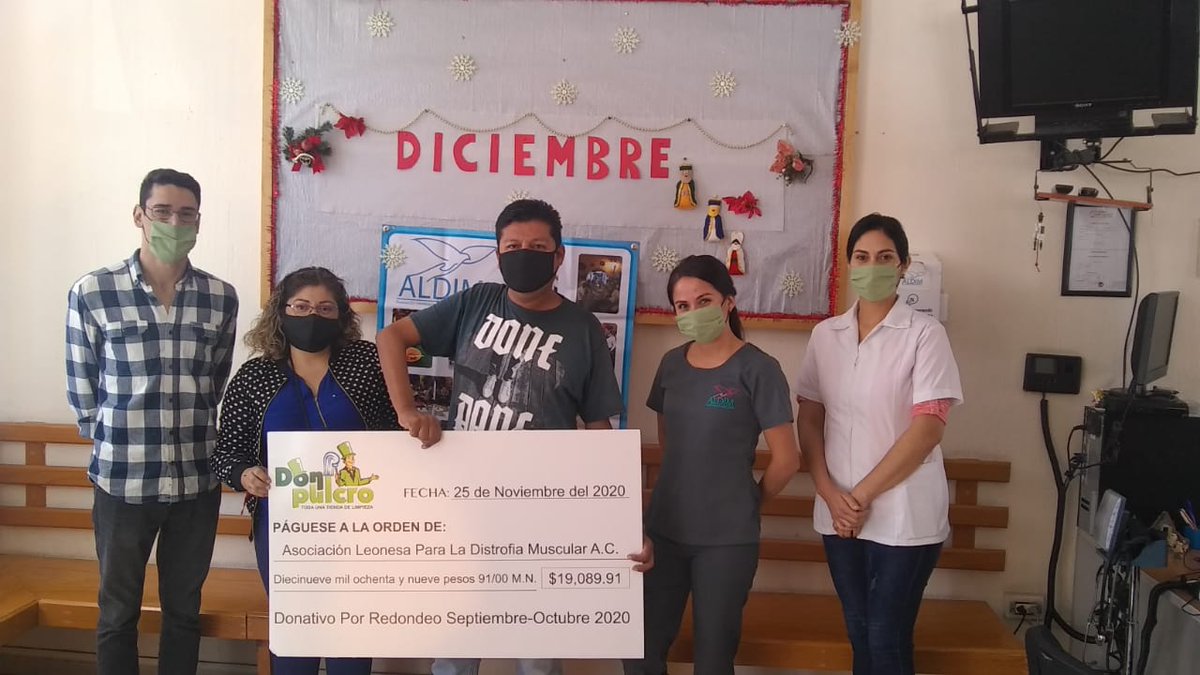donpulcro's tweet photo. Gracias a tu colaboración, con tu redondeo en los meses de septiembre – octubre 2020 fue posible ayudar en esta ocasión a nuestros amigos de La Asociación Leonesa Para La Distrofia Muscular A.C. en la ciudad de León, Gto. Sigue participando diciendo: "𝗦í 𝗿𝗲𝗱𝗼𝗻𝗱𝗲𝗼" 🥰💗 https://t.co/v4qUTAOuul