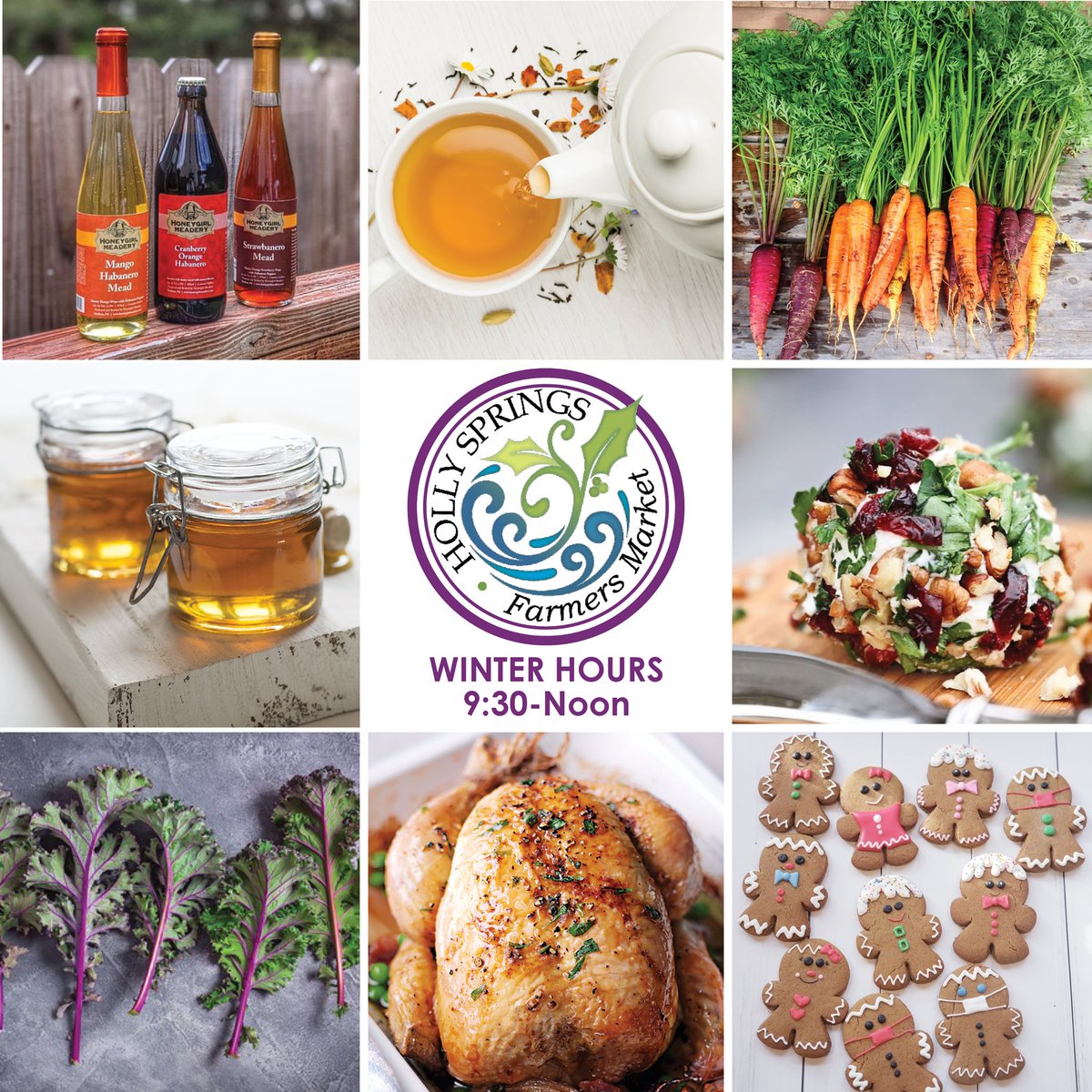 ToHollySprings's tweet photo. Visit the #HollySprings Farmers Market Saturday, 9:30a-Noon on W. Ballentine Street around the Cultural Center. We are taking a variety of social distancing precautions and will have more than 40 vendors. https://t.co/d8KNllXW95