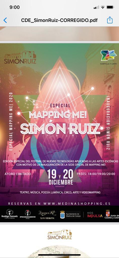 AyuntamientoMDC's tweet photo. Hoy a las 18.30h. @cyltv entrevista a @Rodrigo_Tamariz desde el @SimonRuizCDE, para que nos que muestre todo lo que está preparando para el #mappingme que comienza mañana a las 18:00 h. https://t.co/yJ2qB4iBl1