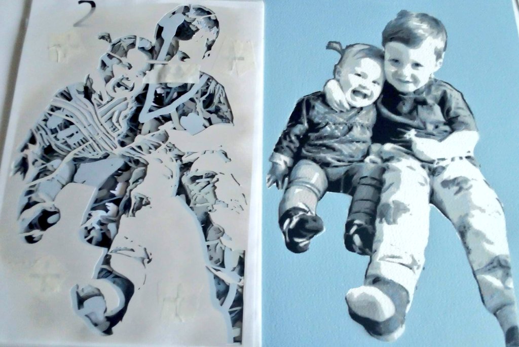 ukPTSD's tweet photo. This art work is painstakingly time consuming. Every stencil is cut out by hand.
The artist of these, finds peace to his own PTSD Symptoms.
Please support us!
Pass on to those you know may be interested🙏
More pics to follow #StencilLayer #StencilArtist #StencilArt #ArtForTherapy https://t.co/4esYgKBoBl