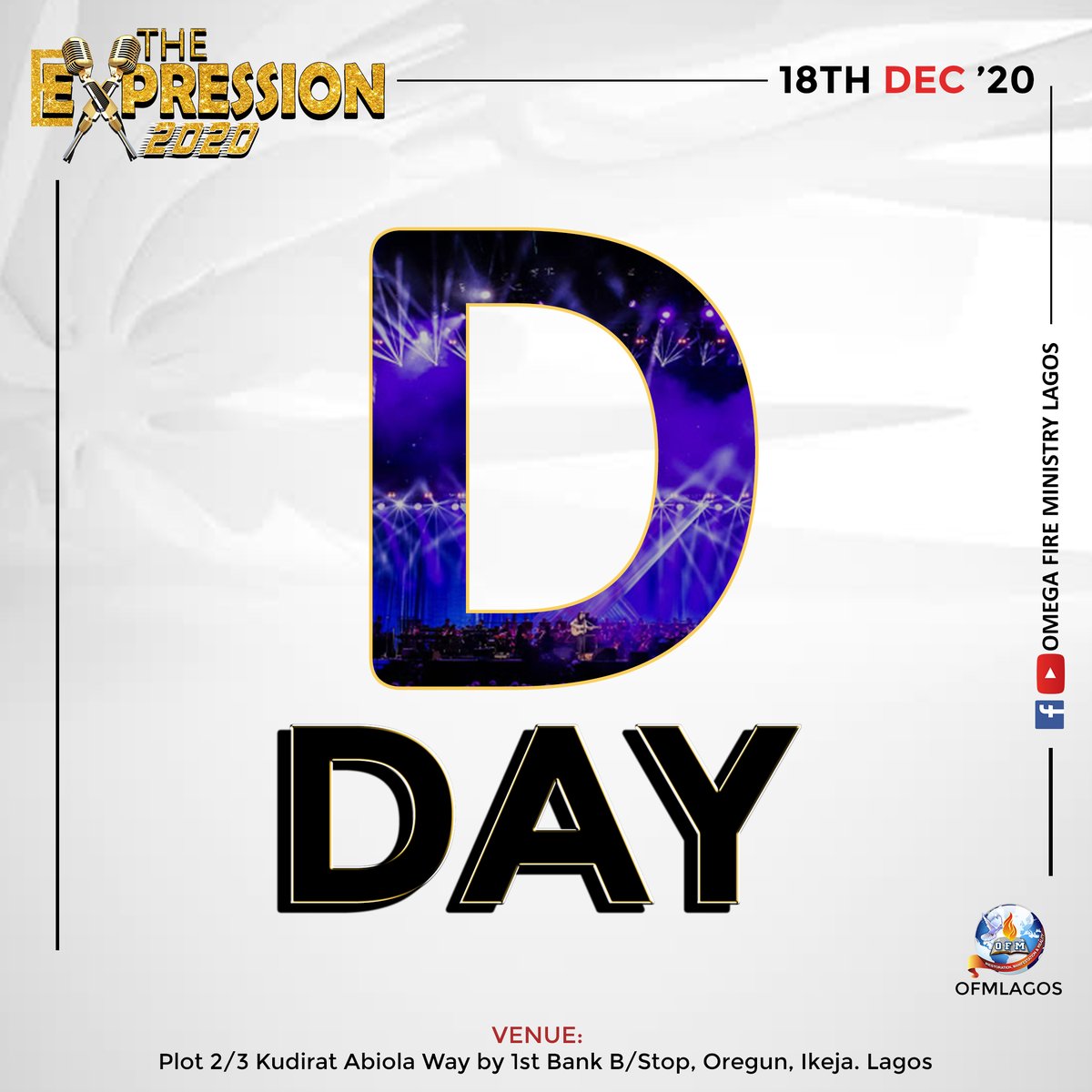 ofmlagos's tweet photo. The very day we have patiently waited for is here. The day when people will come together tonight in one voice, and with one sound to lift up a praise to the One true God. Are you ready to dance away your worries tonight? #TheExpression2020 #TEX2 https://t.co/I38UmgNM0M