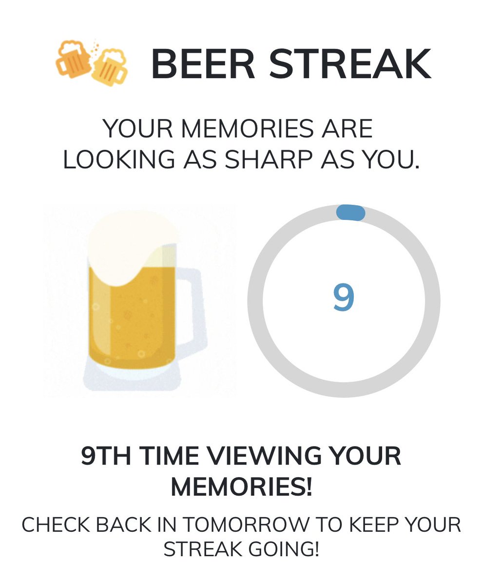 Hit the 4 Year Club on <a href="/timehop/">Timehop</a> this morning! Also hit 9 days on <a href="/beermemoriesapp/">Beer Memories</a> The streak is on!