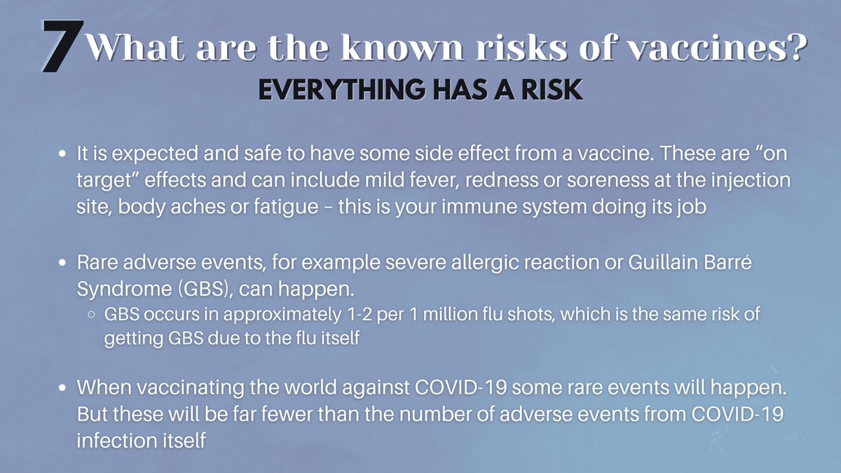 Everything has a risk.It is expected and safe to have some side effects from a vaccine. Many of these are "on target" effects and reflect your immune system doing its job.More rare adverse events from the vaccine will be far fewer than those from COVID infection itself.