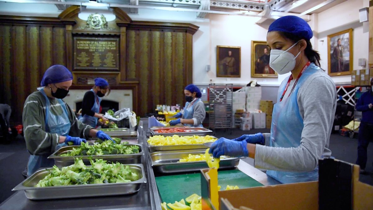 MayaYagoda's tweet photo. Here are some more frames of volunteers preparing ingredients rescued by @felixprojectuk in order to be cooked by @_WithCompassion 
Make sure to volunteer with them, or donate, as they can always use the help https://t.co/4Fsm4uyGuP