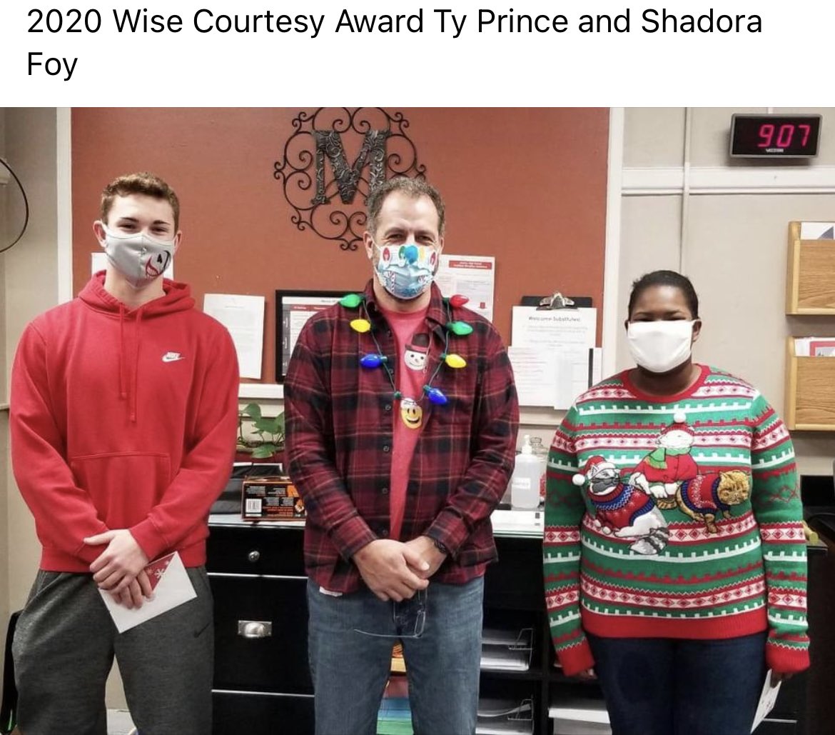 Our very own @ty4prince keeps racking up the awards this week! Congratulations Ty and thanks for always being courteous. You are a true example of what our program strives to be about! #Continue2Rise #ClassPrideTradition 👏👏👏