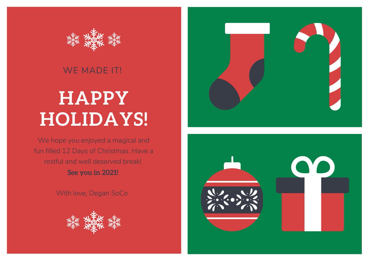 DeganSoCo's tweet photo. Happy Holidays from #DeganSoco! Finishing out the #12DaysofChristmas with pajamas and staff lunch today! https://t.co/eqtE8pvzFB