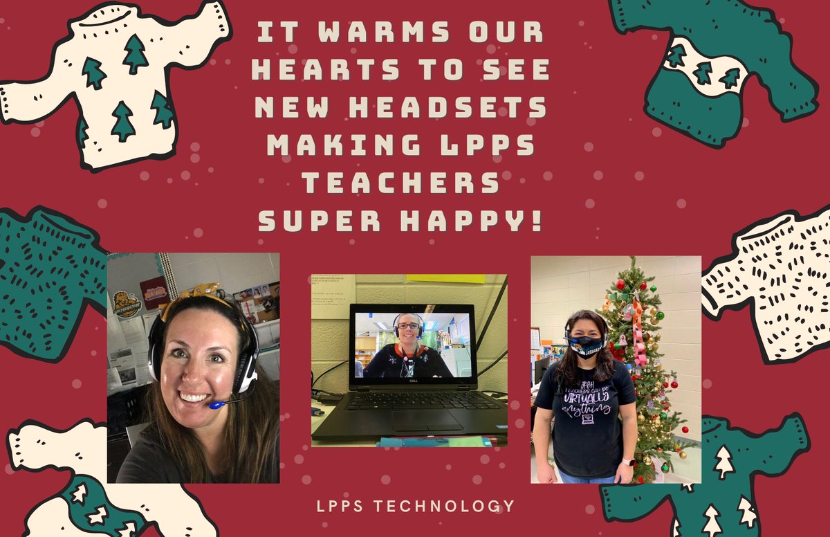 LPPS_EdTech's tweet photo. Thanks to the Deborah Rochelle grant, we were able to provide each classroom teacher with a microphone and headphone headset this Christmas. https://t.co/vdMsspG6C1
