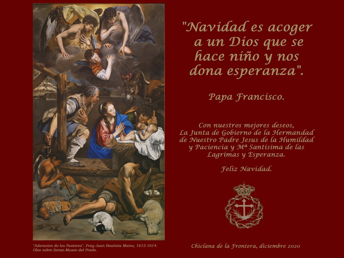 FELICITACION NAVIDEÑA | Hoy que celebramos la Festividad de Nuestra Titular en el día de la Esperanza, aprovechamos para enviaros nuestra particular felicitación.

Con nuestros mejores deseos, Felices Fiestas.

#humildadypaciencia #lagrimasyesperanza 
#ChiclanaCofrade
