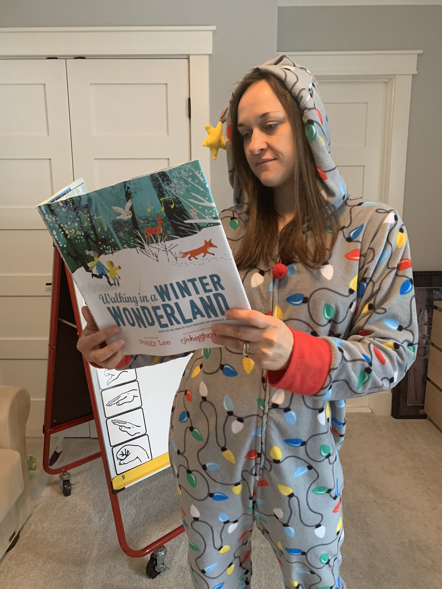 WestgateESMusic's tweet photo. Reading and singing my favorite winter story while being comfy in my onesie!!! #WestgateDaysofCheer @WestgateElem https://t.co/RT0FdaRnSs